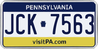PA license plate JCK7563