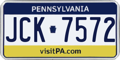 PA license plate JCK7572