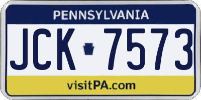 PA license plate JCK7573
