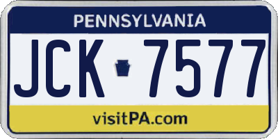 PA license plate JCK7577