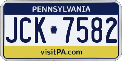 PA license plate JCK7582
