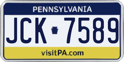 PA license plate JCK7589