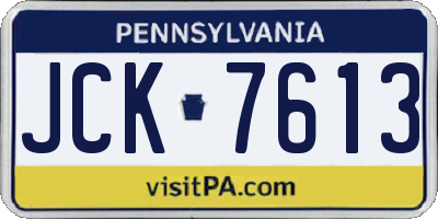 PA license plate JCK7613