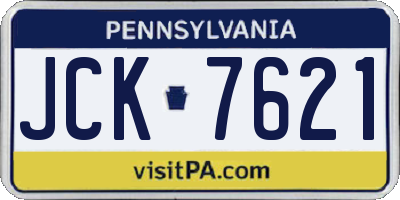 PA license plate JCK7621