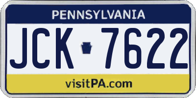PA license plate JCK7622