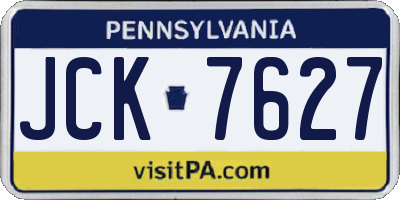 PA license plate JCK7627