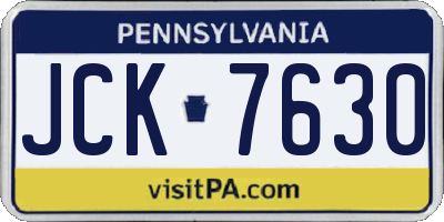 PA license plate JCK7630