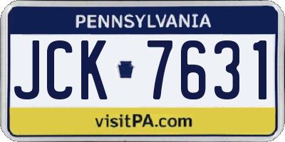 PA license plate JCK7631