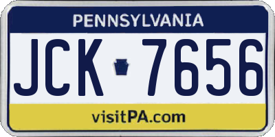 PA license plate JCK7656