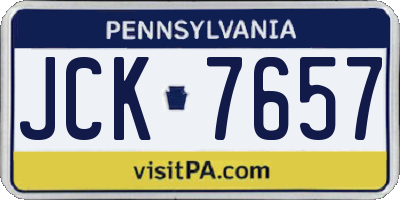 PA license plate JCK7657