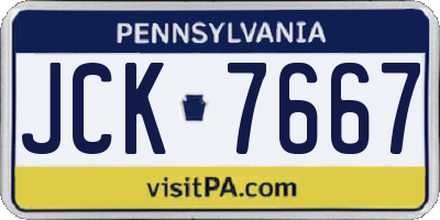 PA license plate JCK7667