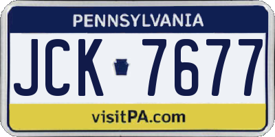 PA license plate JCK7677