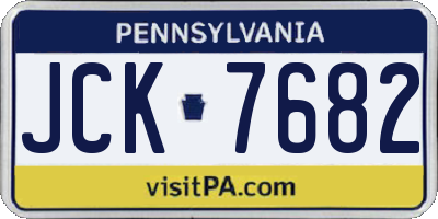 PA license plate JCK7682