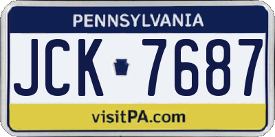 PA license plate JCK7687