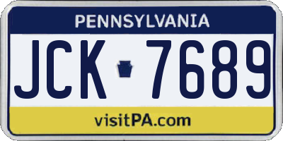 PA license plate JCK7689