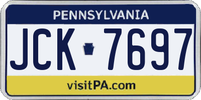 PA license plate JCK7697