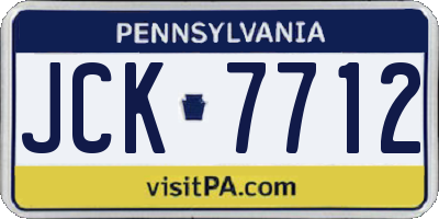 PA license plate JCK7712