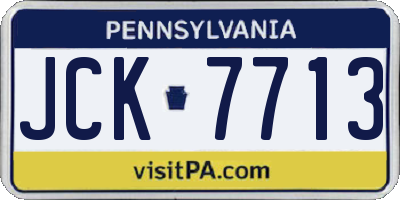 PA license plate JCK7713