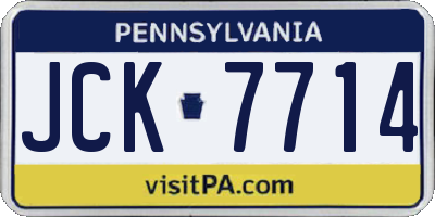 PA license plate JCK7714
