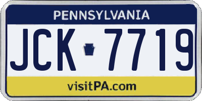 PA license plate JCK7719