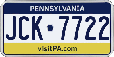 PA license plate JCK7722