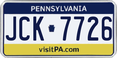 PA license plate JCK7726