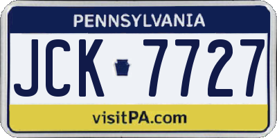 PA license plate JCK7727