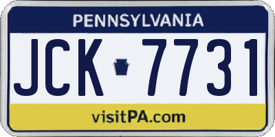 PA license plate JCK7731