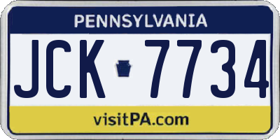 PA license plate JCK7734