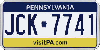 PA license plate JCK7741