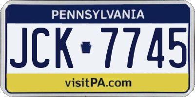 PA license plate JCK7745