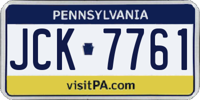 PA license plate JCK7761