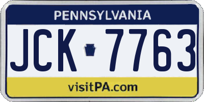 PA license plate JCK7763