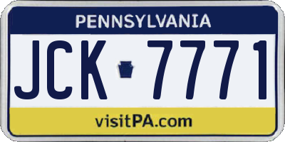 PA license plate JCK7771