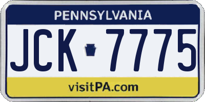 PA license plate JCK7775