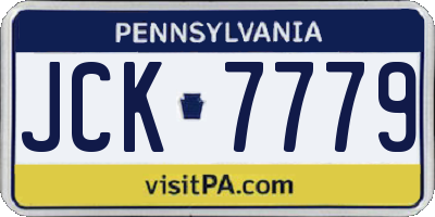 PA license plate JCK7779
