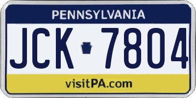 PA license plate JCK7804