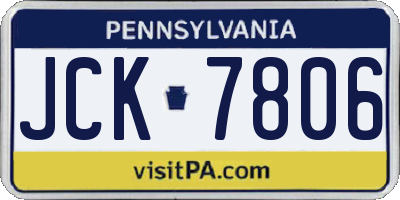 PA license plate JCK7806