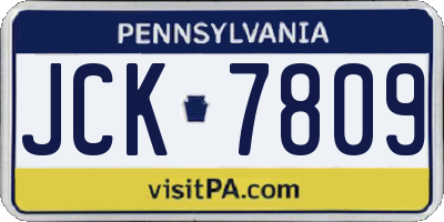 PA license plate JCK7809