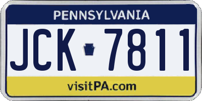 PA license plate JCK7811
