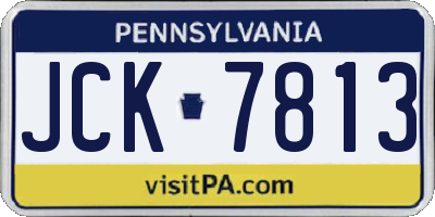 PA license plate JCK7813