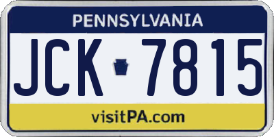 PA license plate JCK7815
