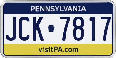 PA license plate JCK7817
