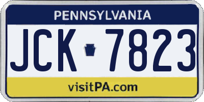 PA license plate JCK7823
