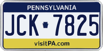 PA license plate JCK7825