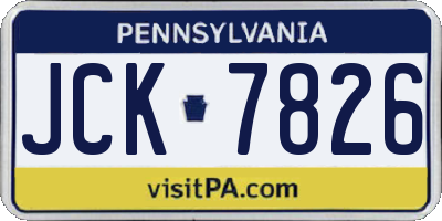 PA license plate JCK7826