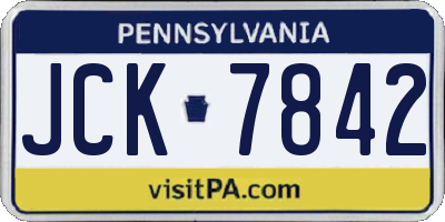 PA license plate JCK7842
