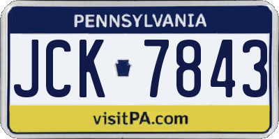 PA license plate JCK7843