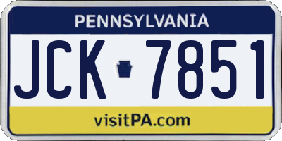 PA license plate JCK7851