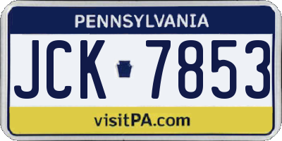 PA license plate JCK7853